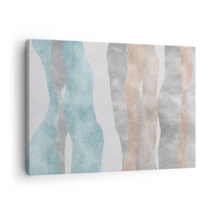 Obraz na plátně - Abstraktní pruhy v pastelových odstínech - 70x50cm - Studie blízkosti - Moderní nástěnná dekorace do obývacího pokoje a ložnice ARTTOR