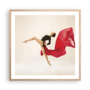 Plakát v rámu světlý dub - Červené a černé - 60x60 cm