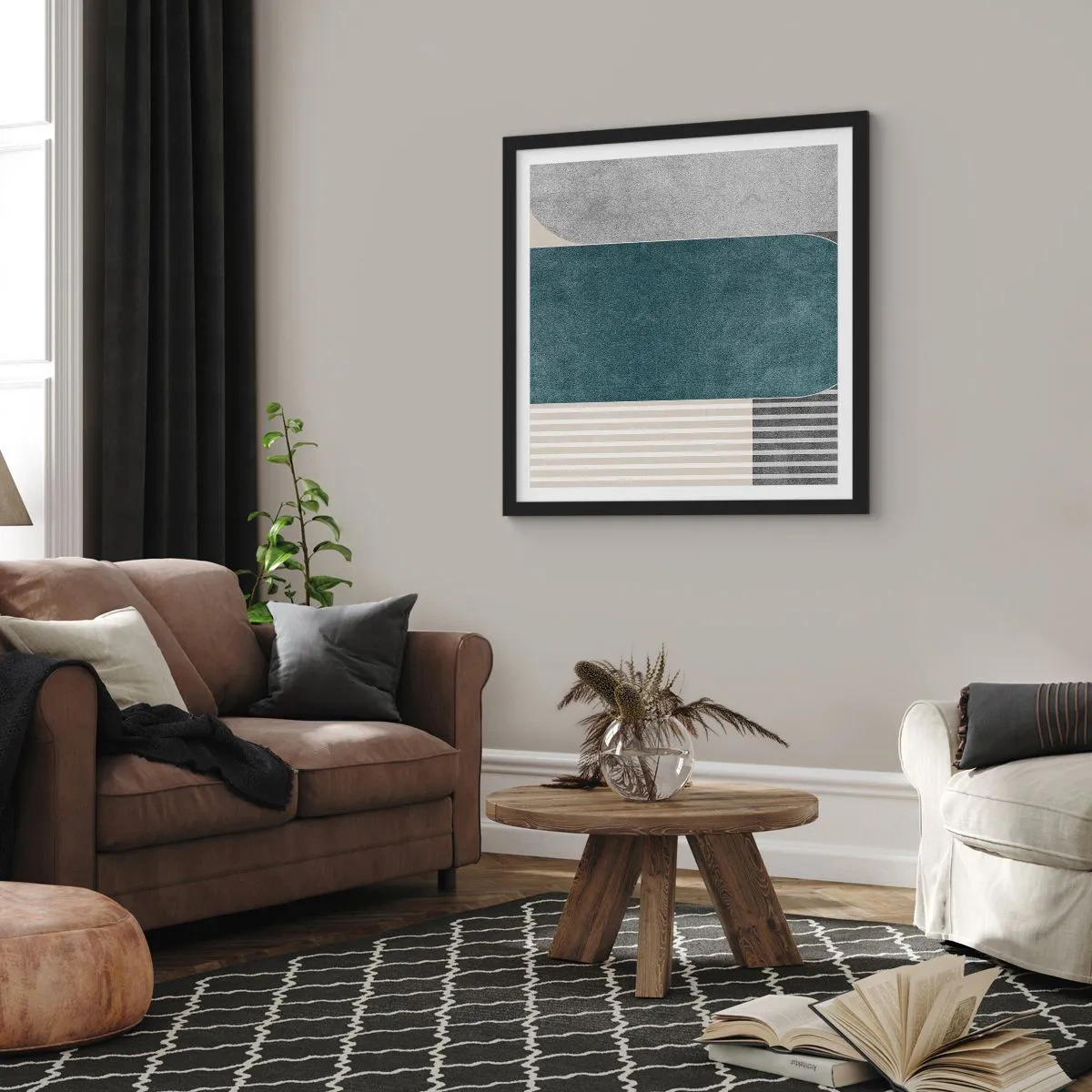 Plakát v černém rámu - Kompozice na úrovni - 60x60 cm