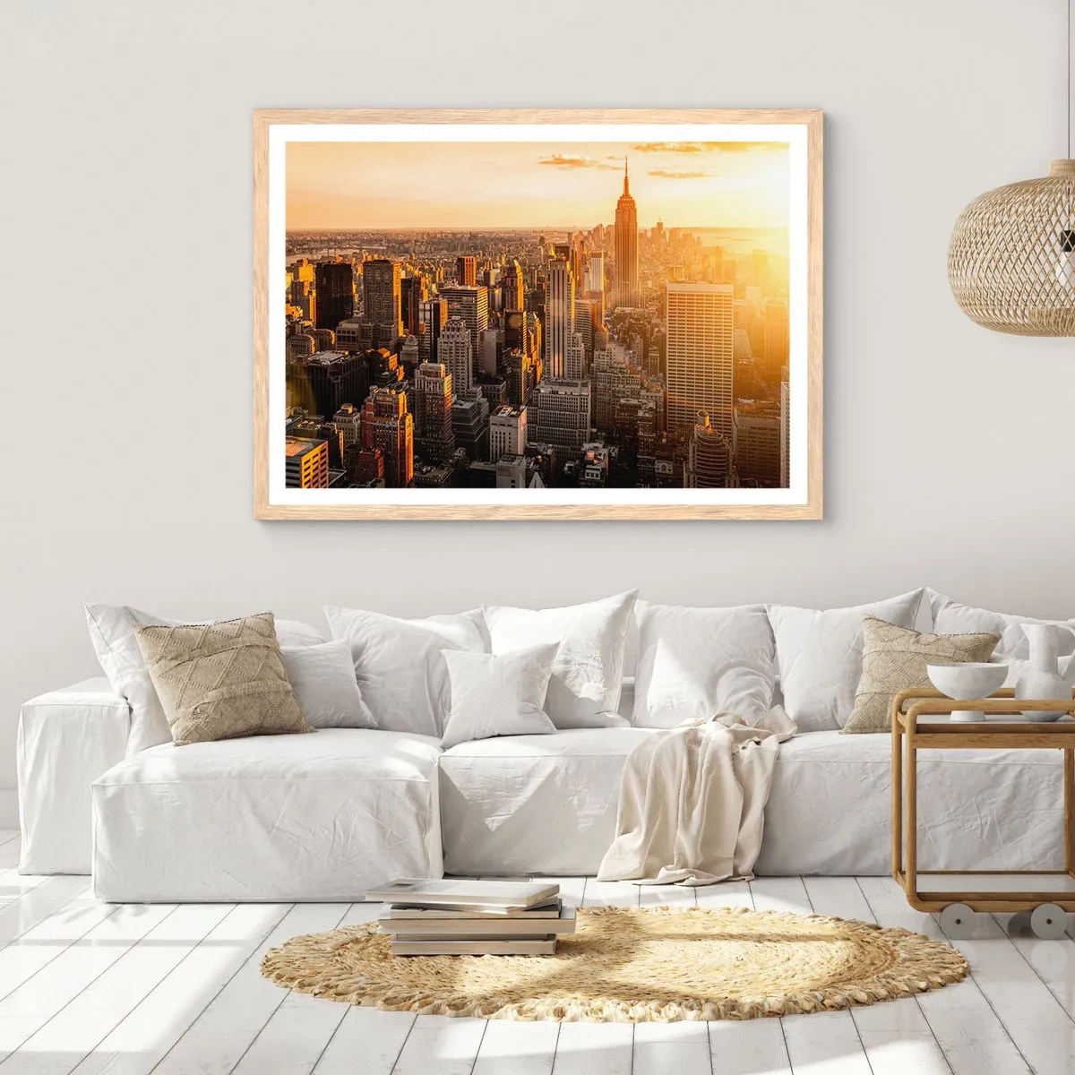Plakát v rámu světlý dub - Růst na slunci - 91x61 cm