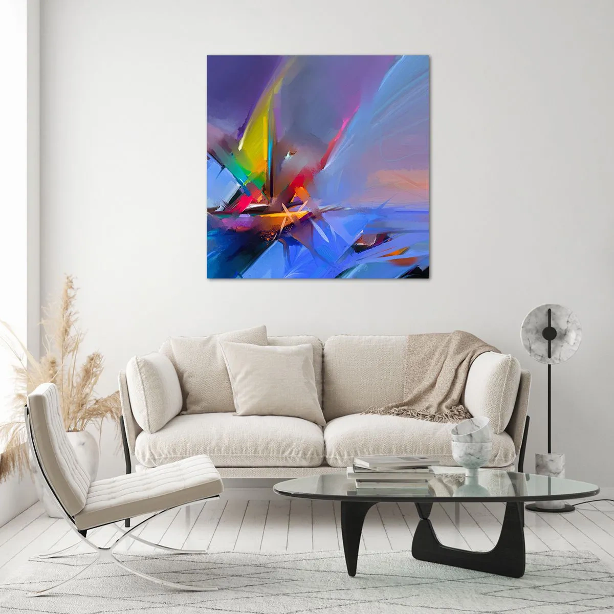 Obraz na skle - Proletěla jako pták - 60x60 cm