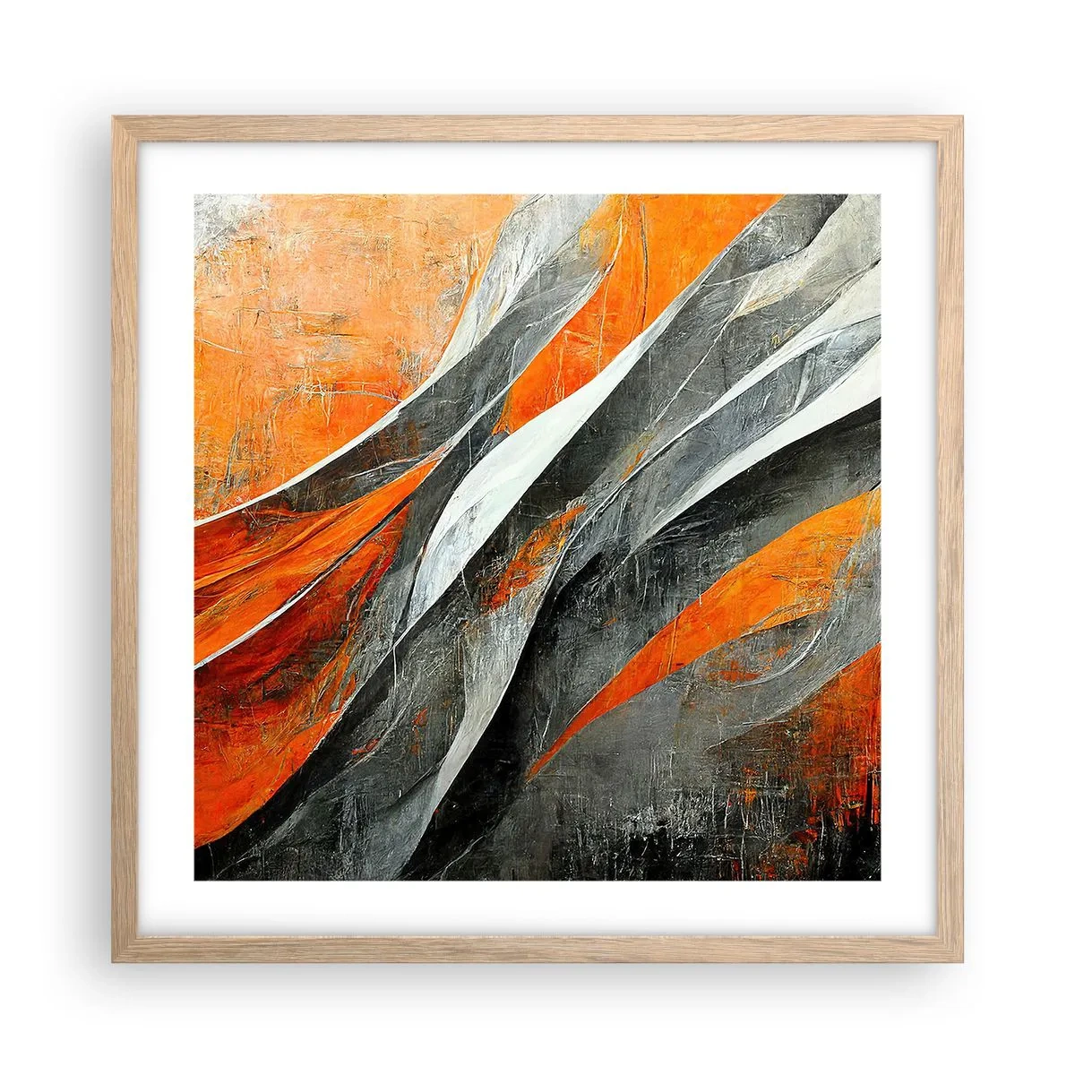 Plakát v rámu světlý dub - Žár a chlad - 50x50 cm