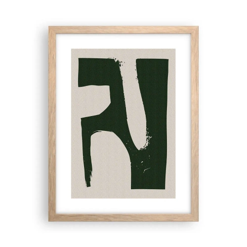 Plakát v rámu světlý dub - Zálivy v bílem - 30x40 cm