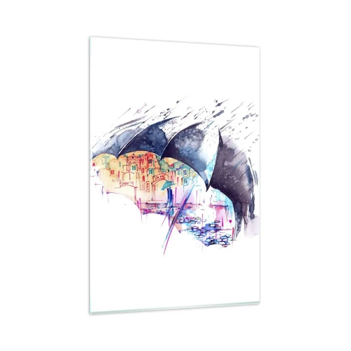 Obraz na skle - Procházka v dešti - 80x120 cm
