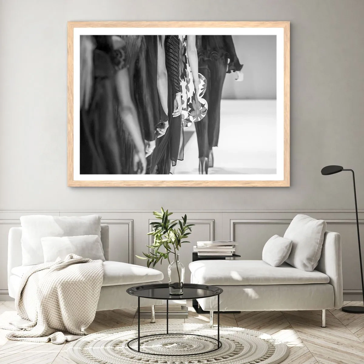 Plakát v rámu světlý dub - Stylový průvod - 91x61 cm