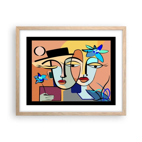 Plakát v rámu světlý dub - Picassovo randez vous - 50x40 cm