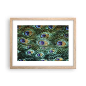 Plakát v rámu světlý dub - Paví pohled - 40x30 cm