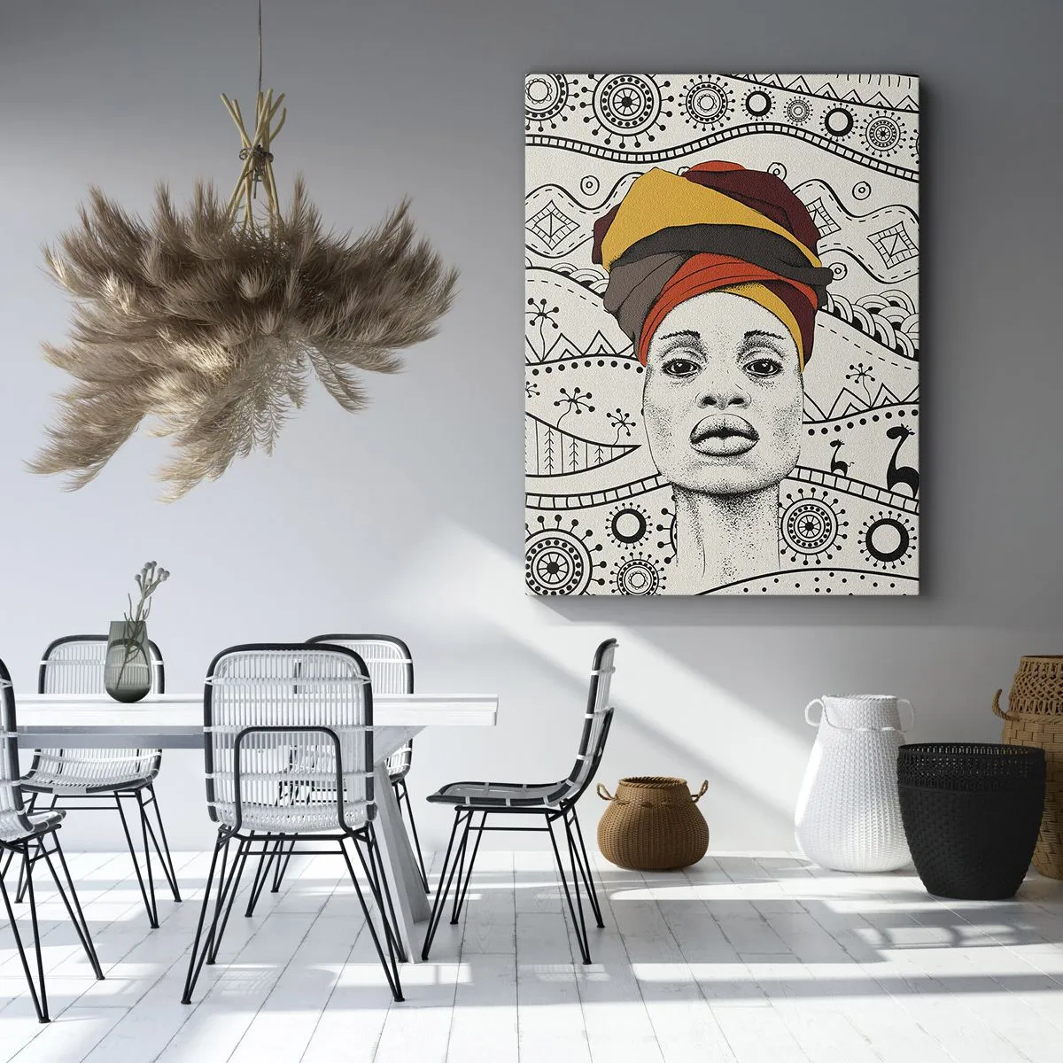 Obraz na plátně - Africký portrét - 55x100 cm