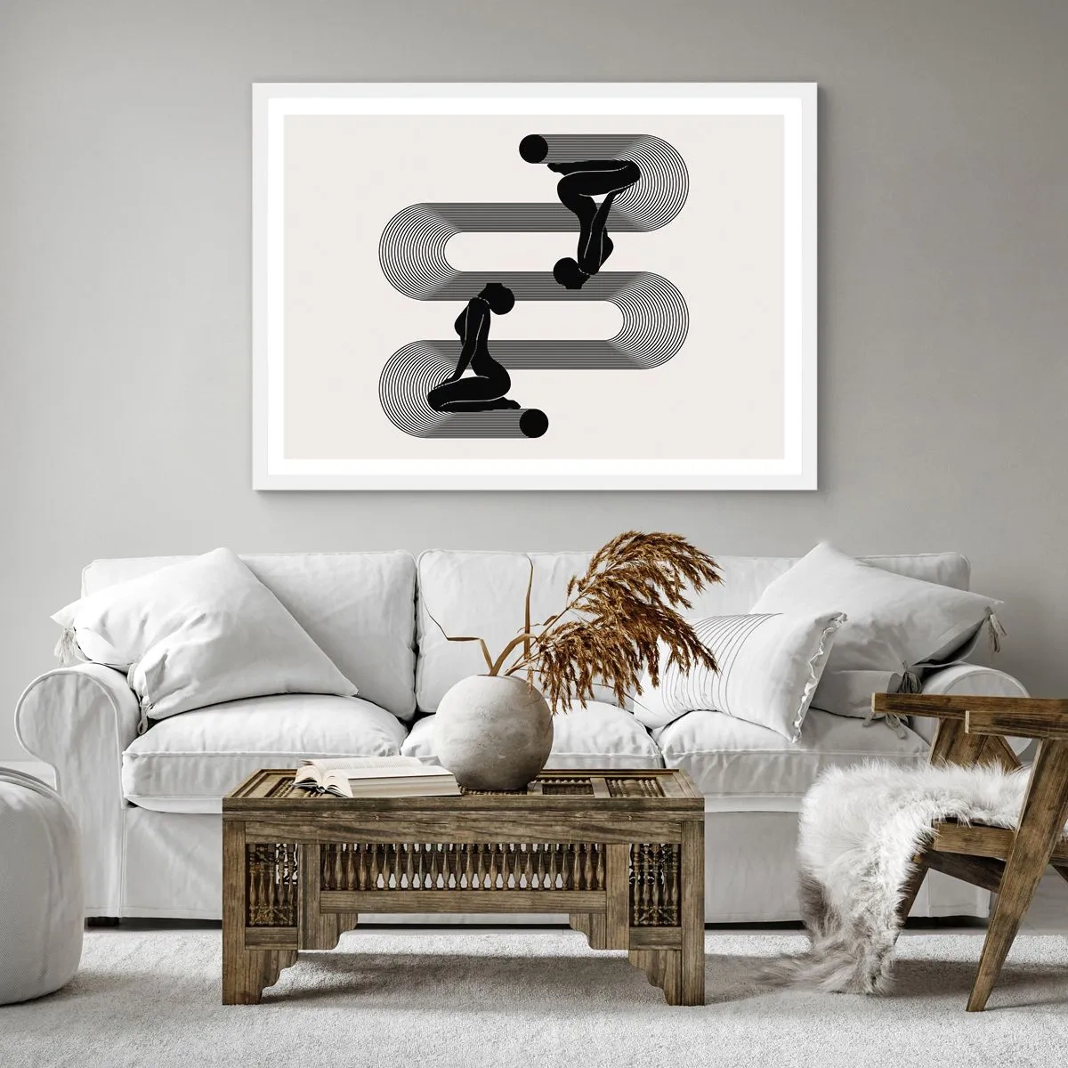 Plakát v bílém rámu - Smyslná symetrie - 60x60 cm