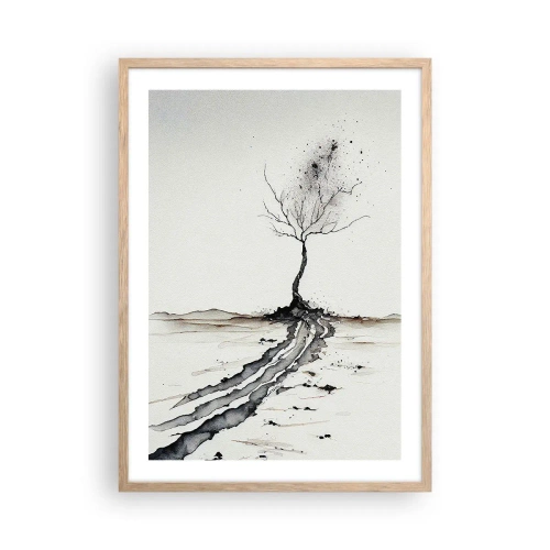 Plakát v rámu světlý dub - Zimní melancholie - 50x70 cm