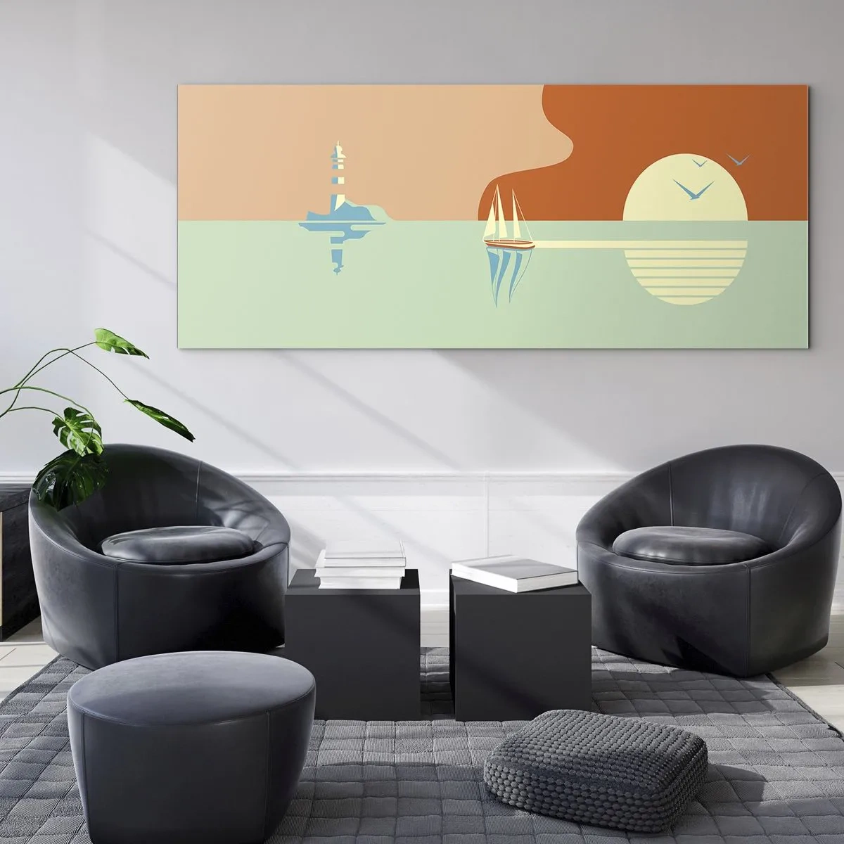 Obraz na skle - Dokonalá mořská krajina - 140x50 cm