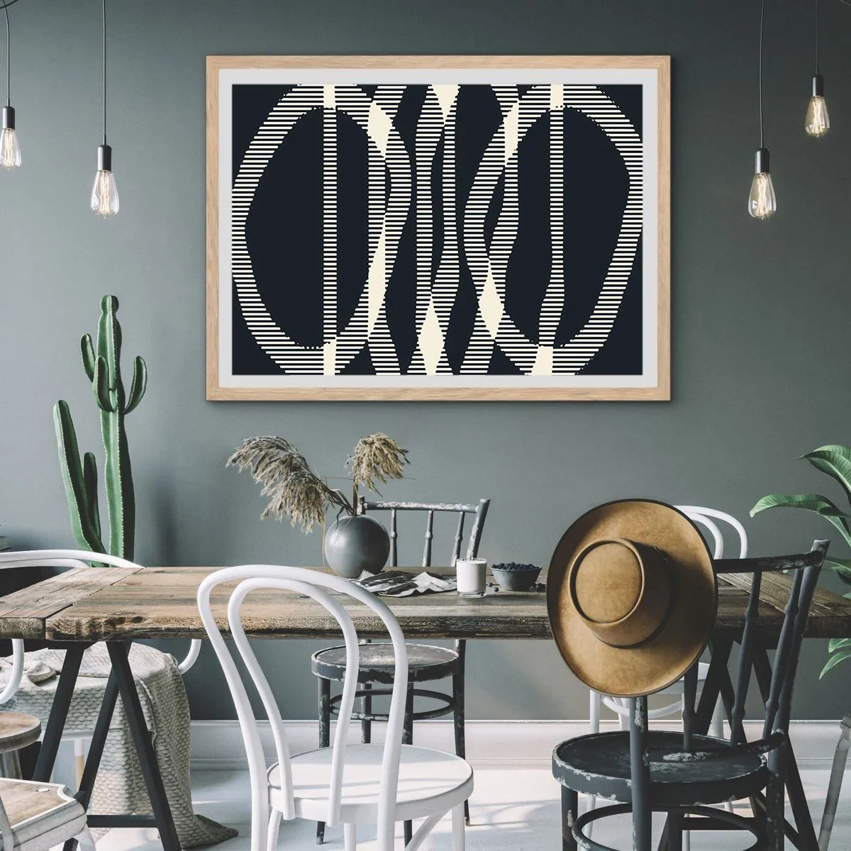 Plakát v rámu světlý dub - Pokus o prolomení temnoty - 91x61 cm