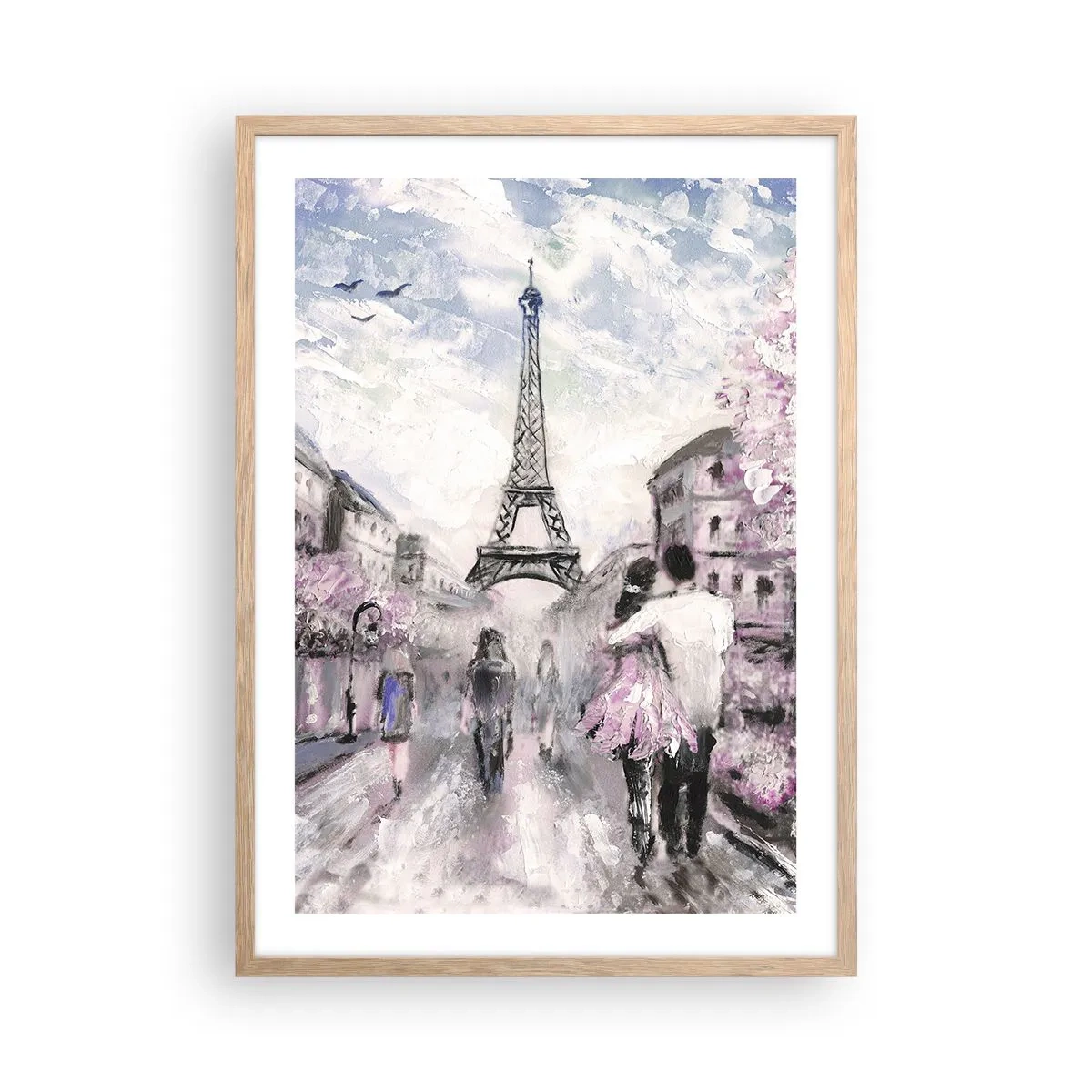 Plakát v rámu světlý dub - Když se zamilovat, tak jenom v… - 50x70 cm