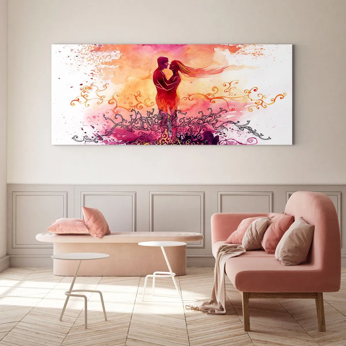 Obraz na skle - Jedno srdce! Potřebuji tak málo… - 100x40 cm
