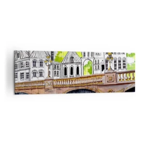 Obraz na plátně - Město jako malované - 160x50 cm