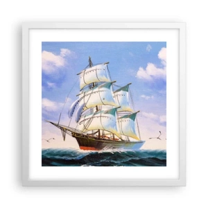 Plakát v bílém rámu - Hrdě s větrem - 40x40 cm