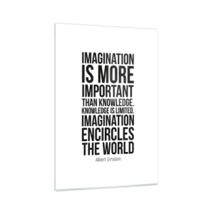 Obraz na skle - Einstein o síle představivosti - 70x100 cm