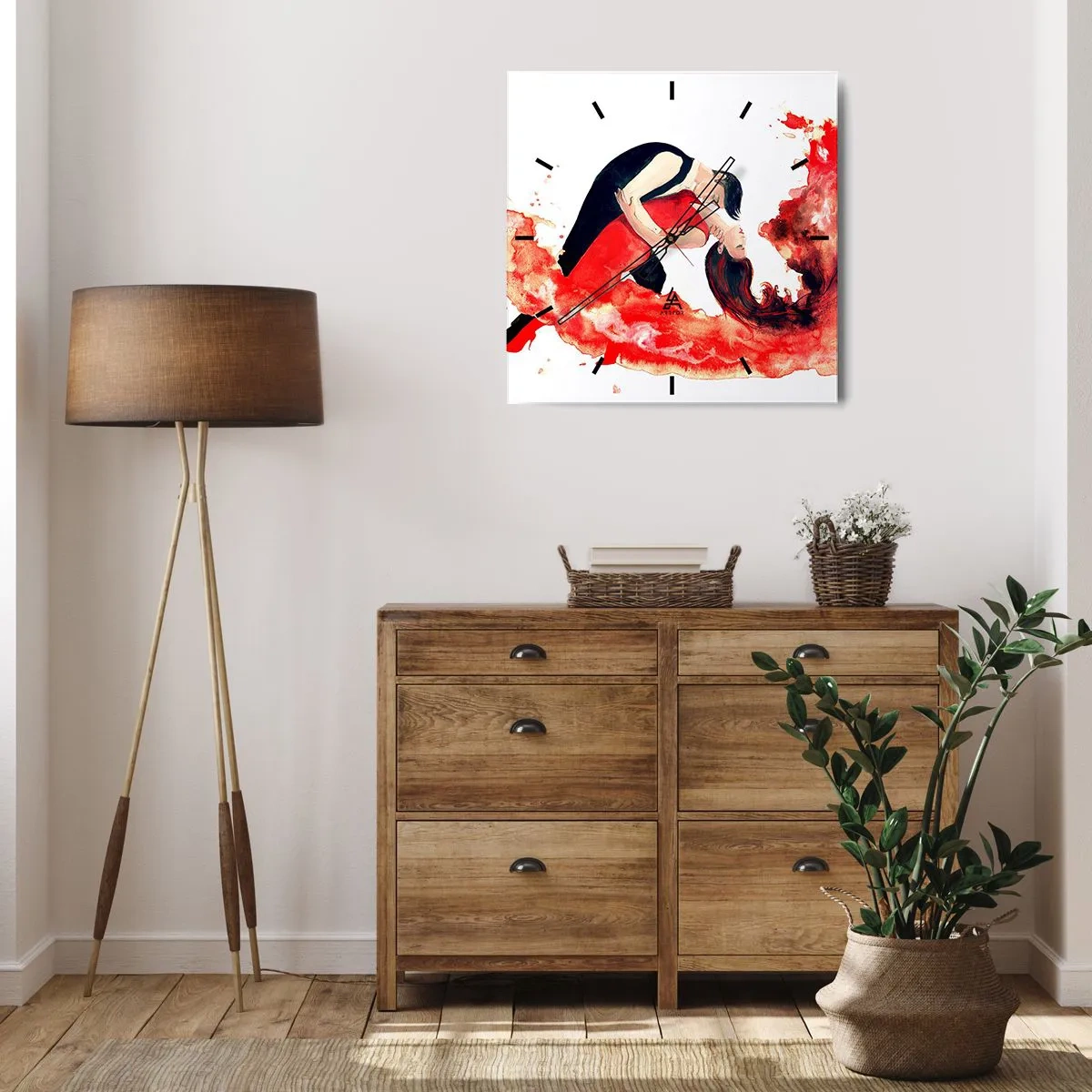 Nástěnné hodiny - Tango - smyslná vlna - 40x40 cm