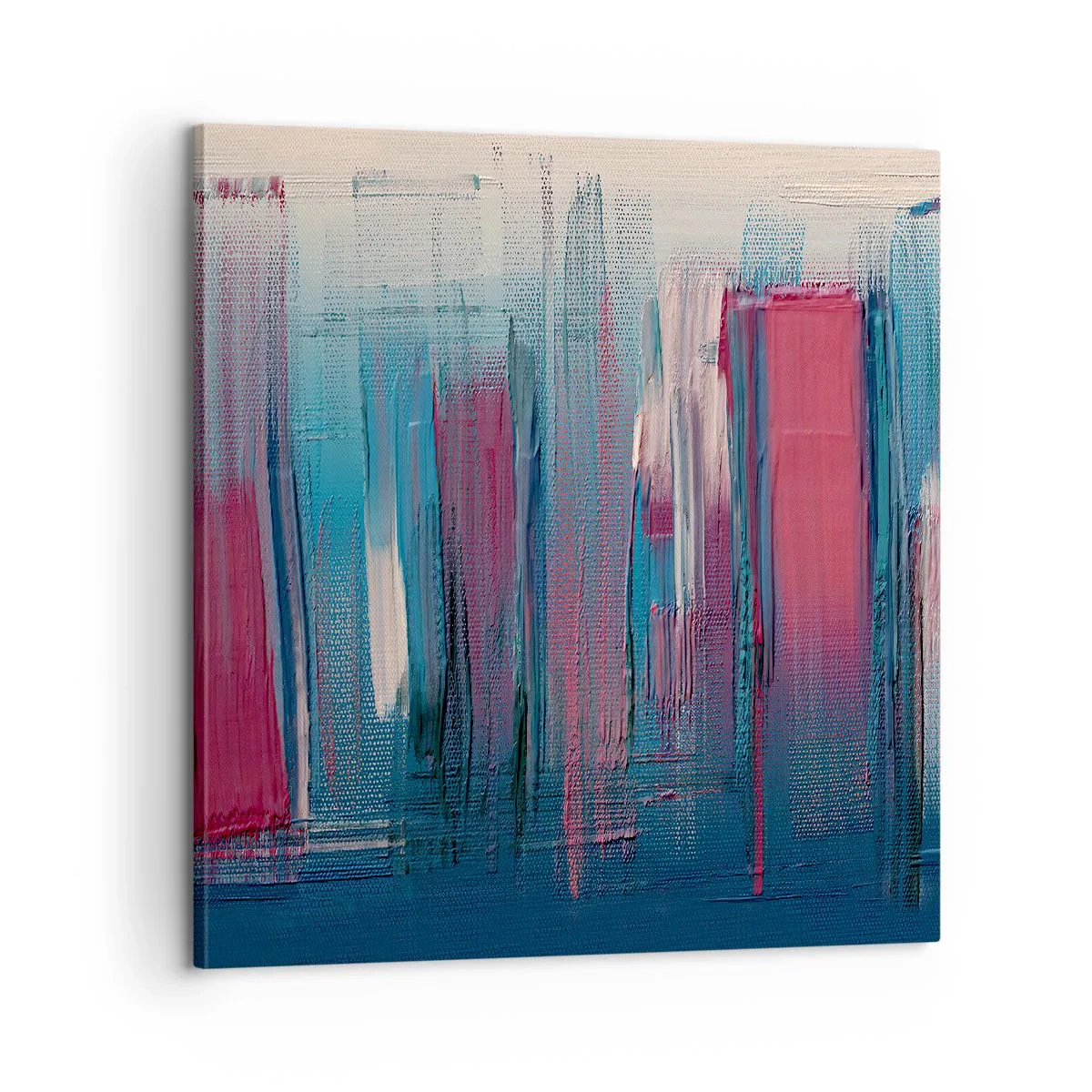 Obraz na plátně - Vertikální kompozice v modré a červené - 60x60 cm