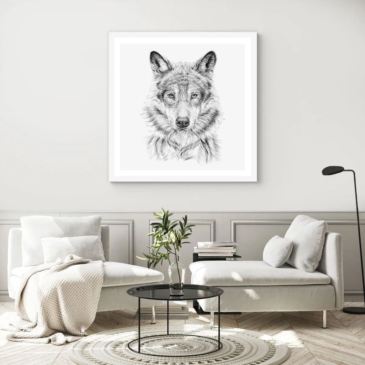 Plakát v bílém rámu - Rozený vůdce - 60x60 cm