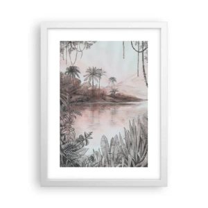 Plakát v bílém rámu - Deník cestovatele z 19. století - 30x40 cm