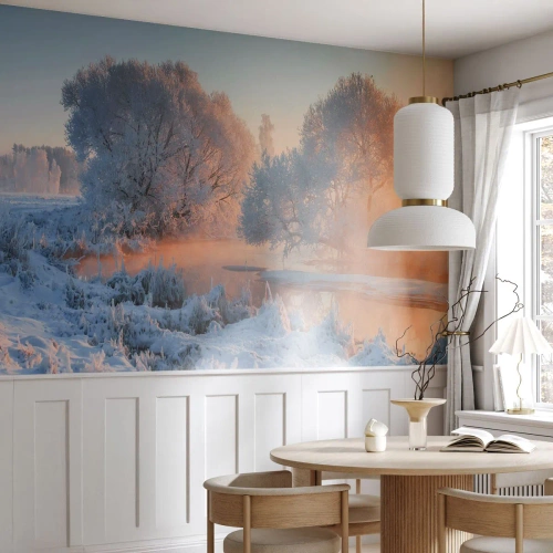 Fototapeta Standard Eco - Vše se leskne ve slunečním krystalu - Krajina, Zima, Řeka - 500x350 cm