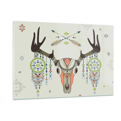 Obraz na skle - Trofej indiánského lovce - 120x80 cm
