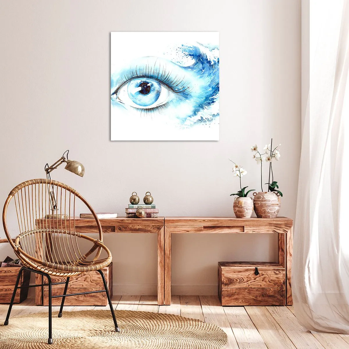 Obraz na plátně - Ponořit se do modři pohledu - 50x50 cm