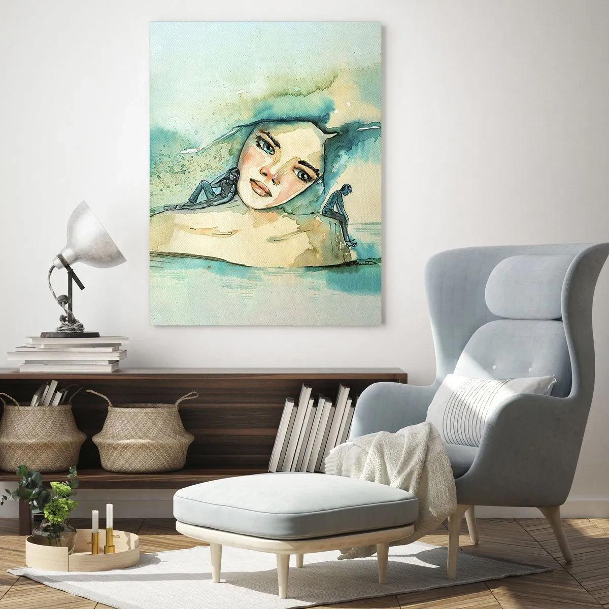 Obraz na skle - Am I blue? - 50x70 cm