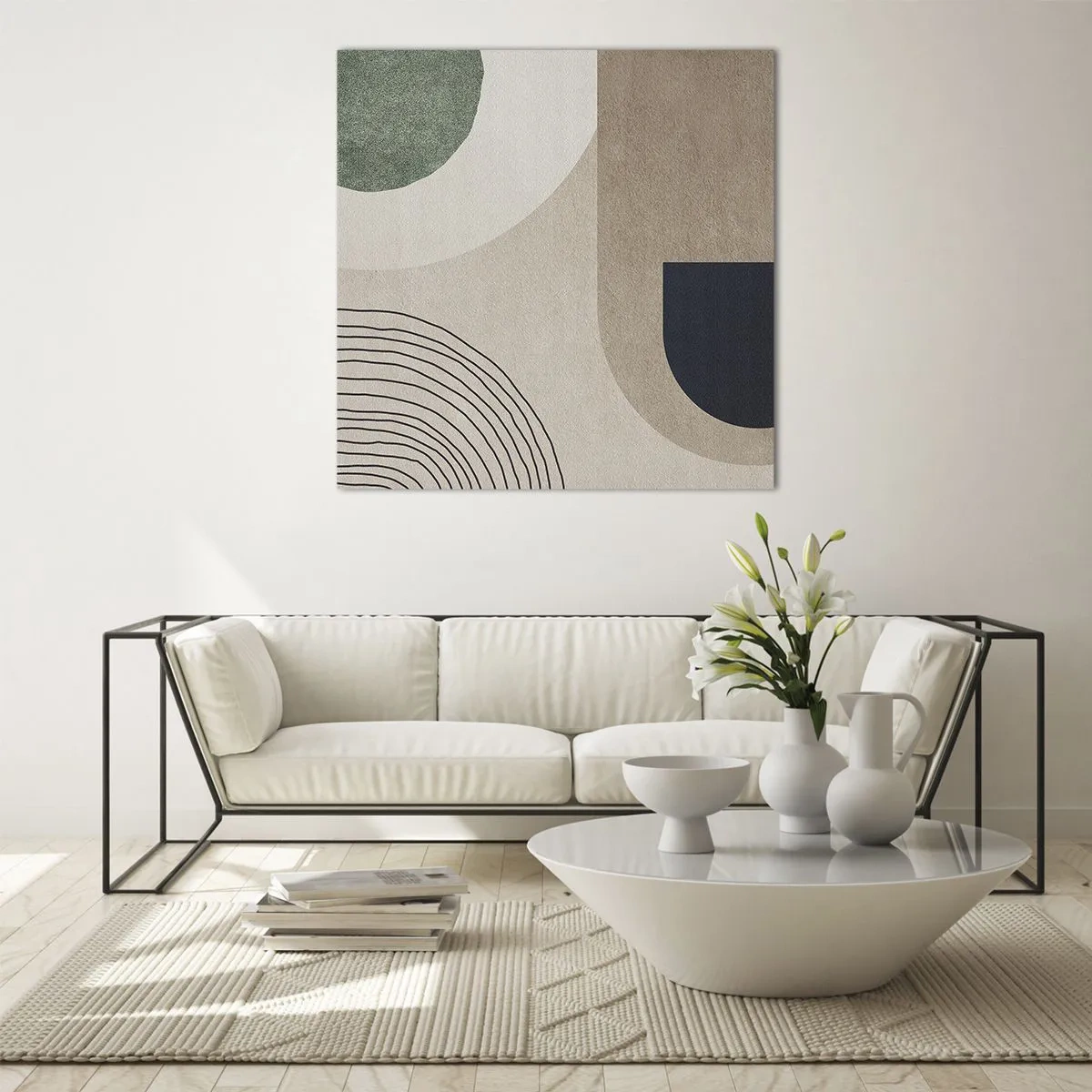 Obraz na skle - Něžnost oválu - 40x40 cm