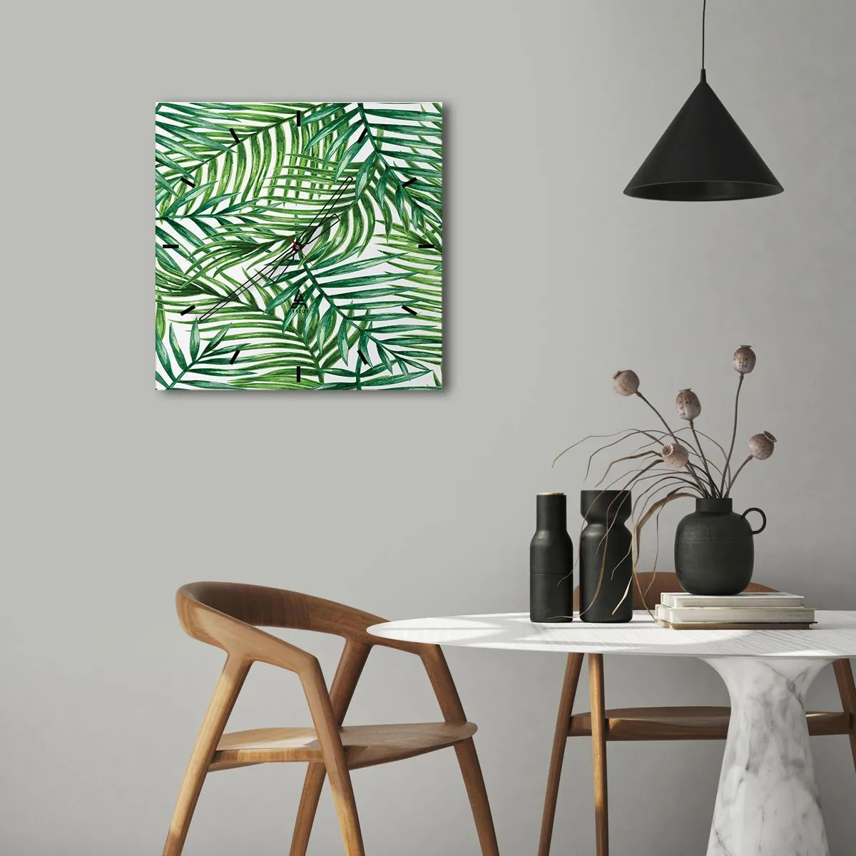 Nástěnné hodiny - Pod zeleným baldachýnem - 30x30 cm