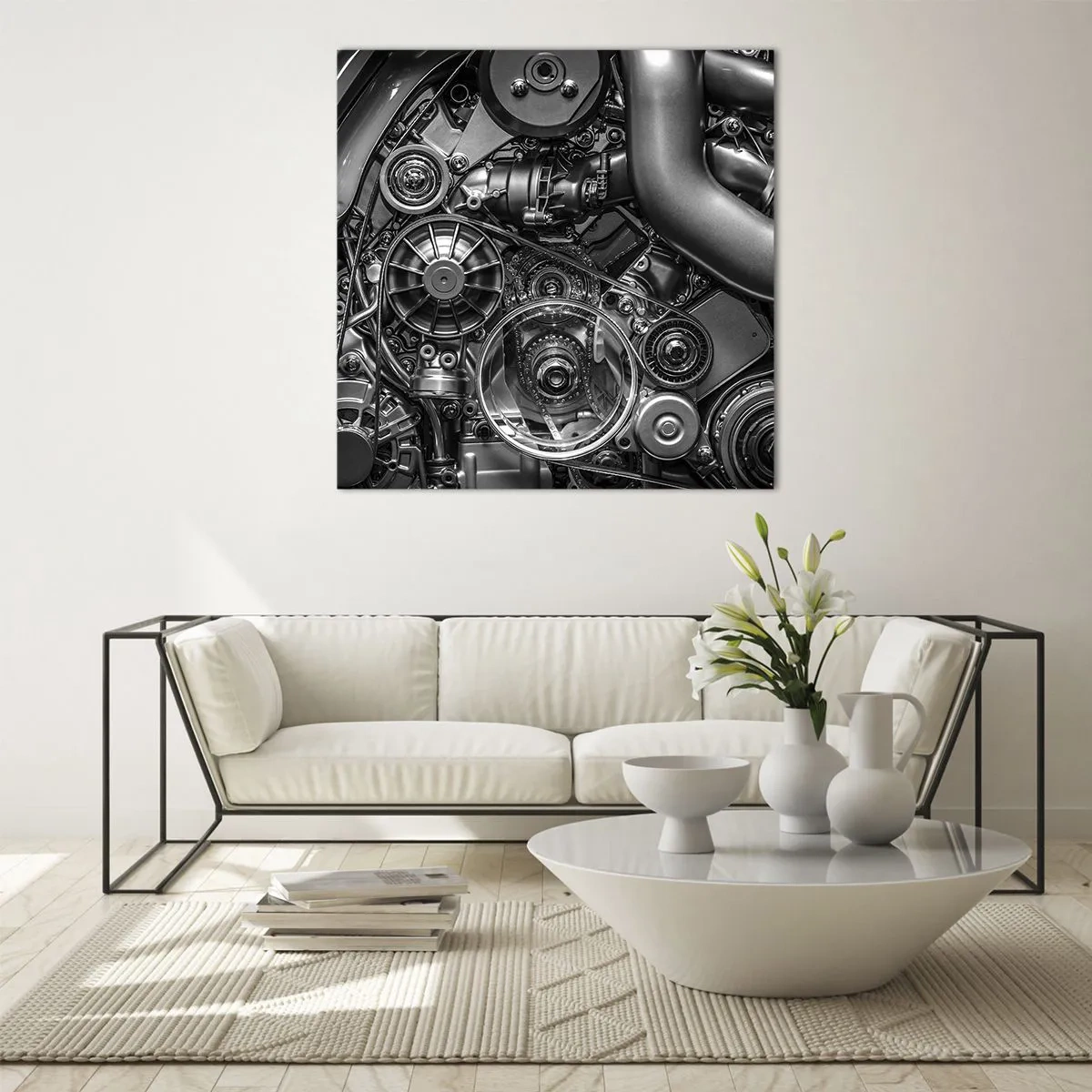 Obraz na skle - Poezie mechaniky - 40x40 cm