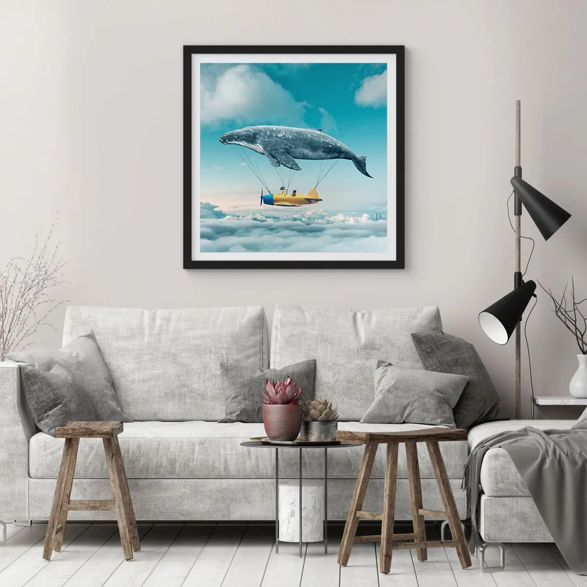 Plakát v černém rámu - Proč ne? - 60x60 cm