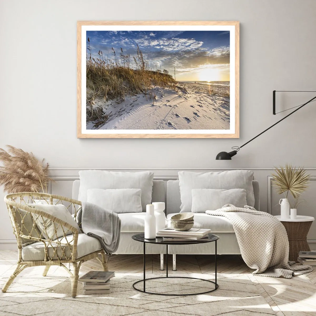 Plakát v rámu světlý dub - Pozvánka na procházku - 70x50 cm