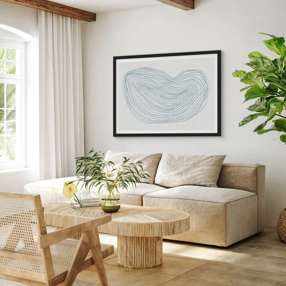 Plakát v černém rámu - Úsměv kapky - 70x50 cm