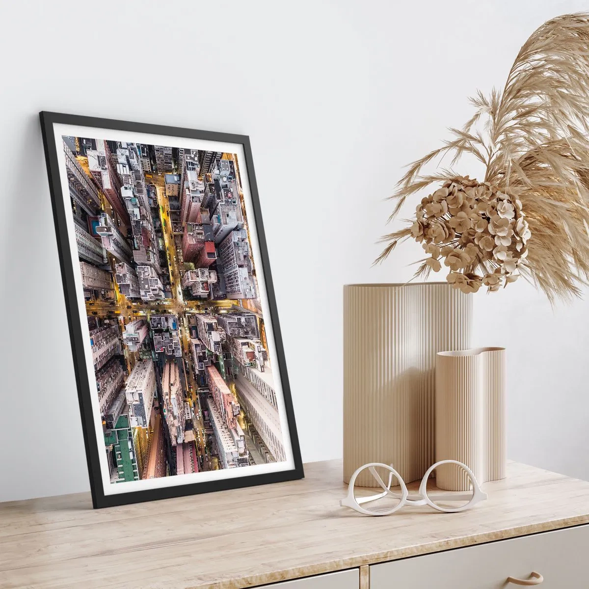 Plakát v černém rámu - Pozdrav z Hongkongu - 70x100 cm