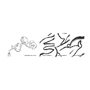 Vzor Fototapety Samolepicí Deluxe Sticker - Bavlněné chmýří - Bavlna, Minimalismus, Obrys - 100x30 cm