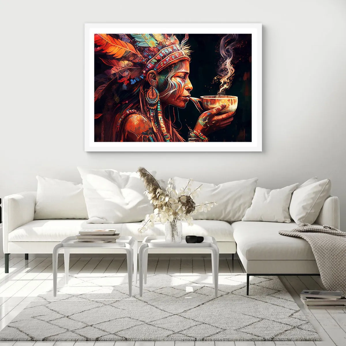 Plakát v bílém rámu - Magický rituál - 70x50 cm