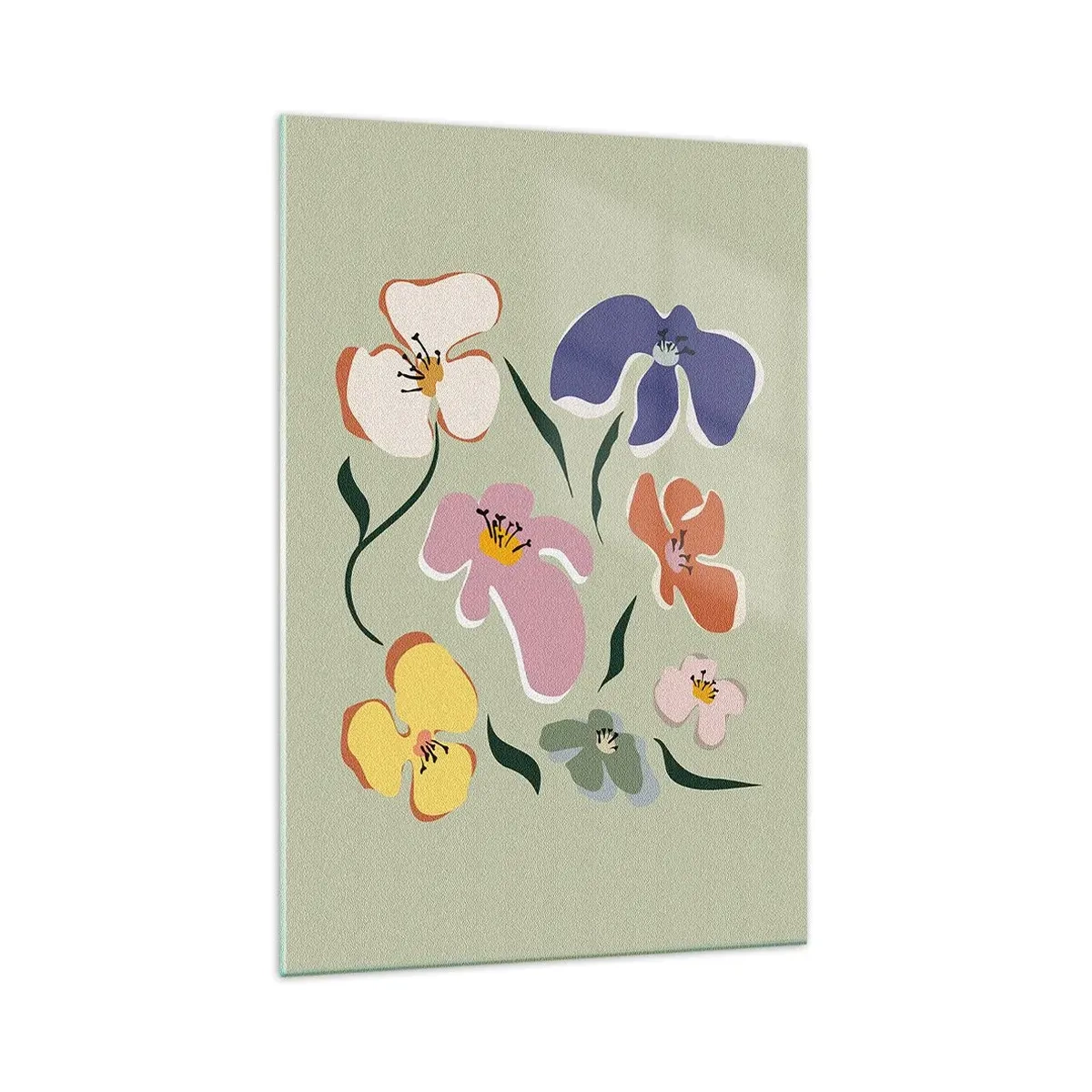 Obraz na skle - Macešky - 70x100 cm