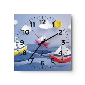 Nástěnné hodiny - Ach, jak je příjemné houpat se na vlnách - 30x30 cm