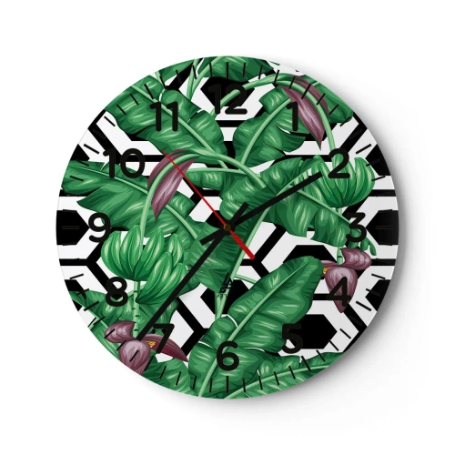 Nástěnné hodiny - Symetrická kompozice z přírody - 40x40 cm