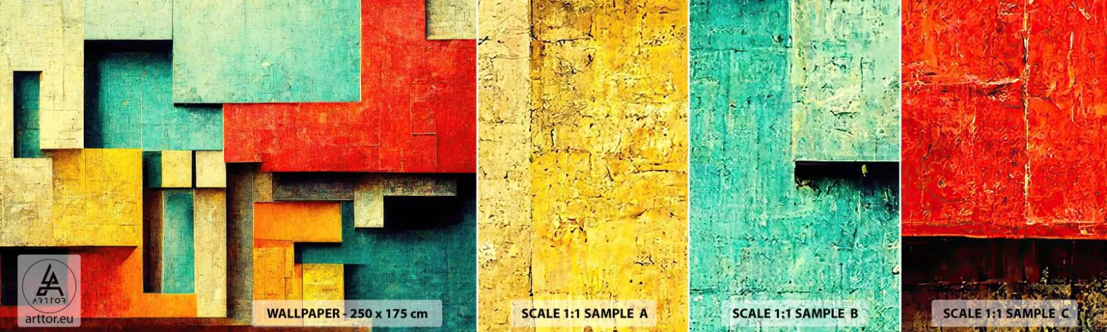 Fototapeta Vzorek Standard Eco - Festival pravých úhlů - 3D, Kus, Geometrický - 100x30 cm