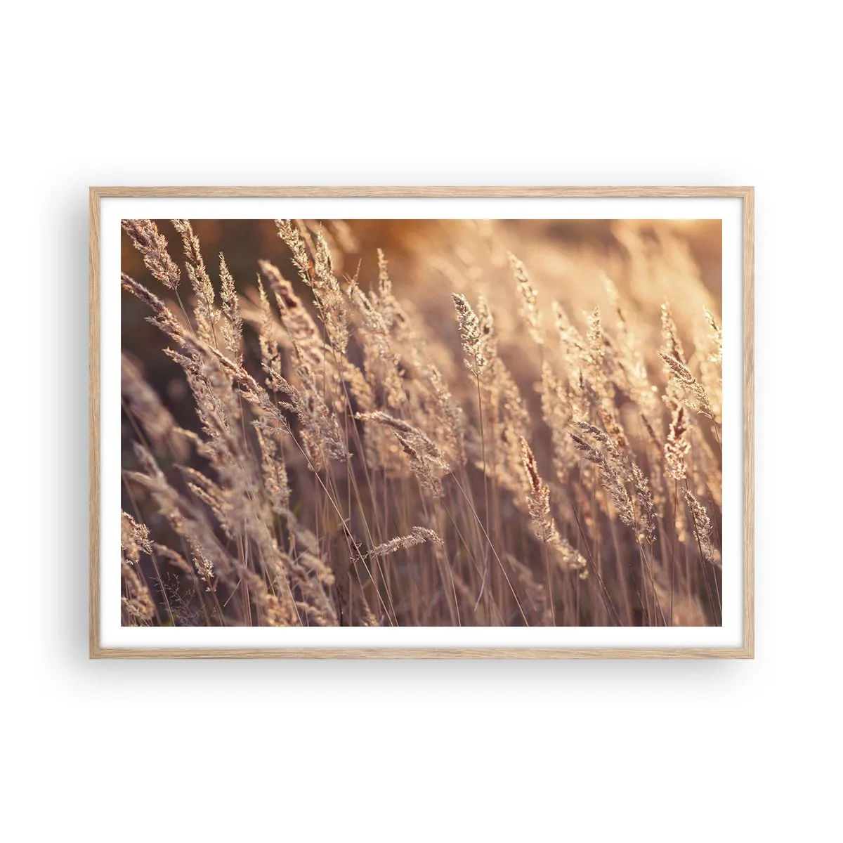 Plakát v rámu světlý dub - Připraveni přivítat podzim - 100x70 cm