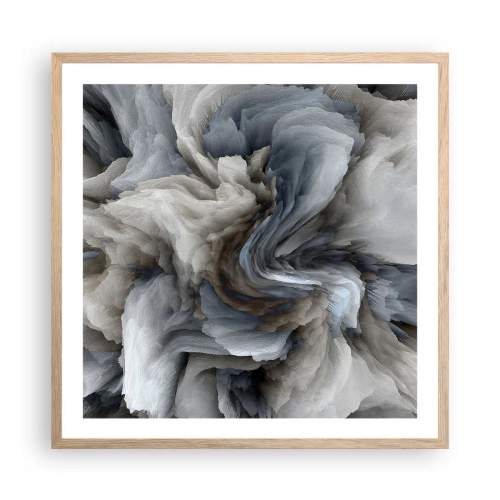 Plakát v rámu světlý dub - Kámen a květ - 60x60 cm