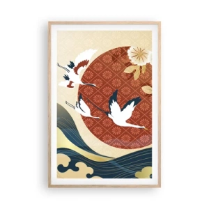 Plakát v rámu světlý dub - Japonská pohádka - 61x91 cm