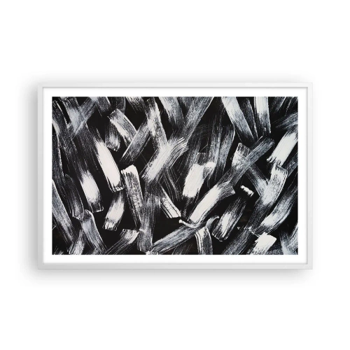 Plakát v bílém rámu - Abstrakce v industriálním duchu - 91x61 cm