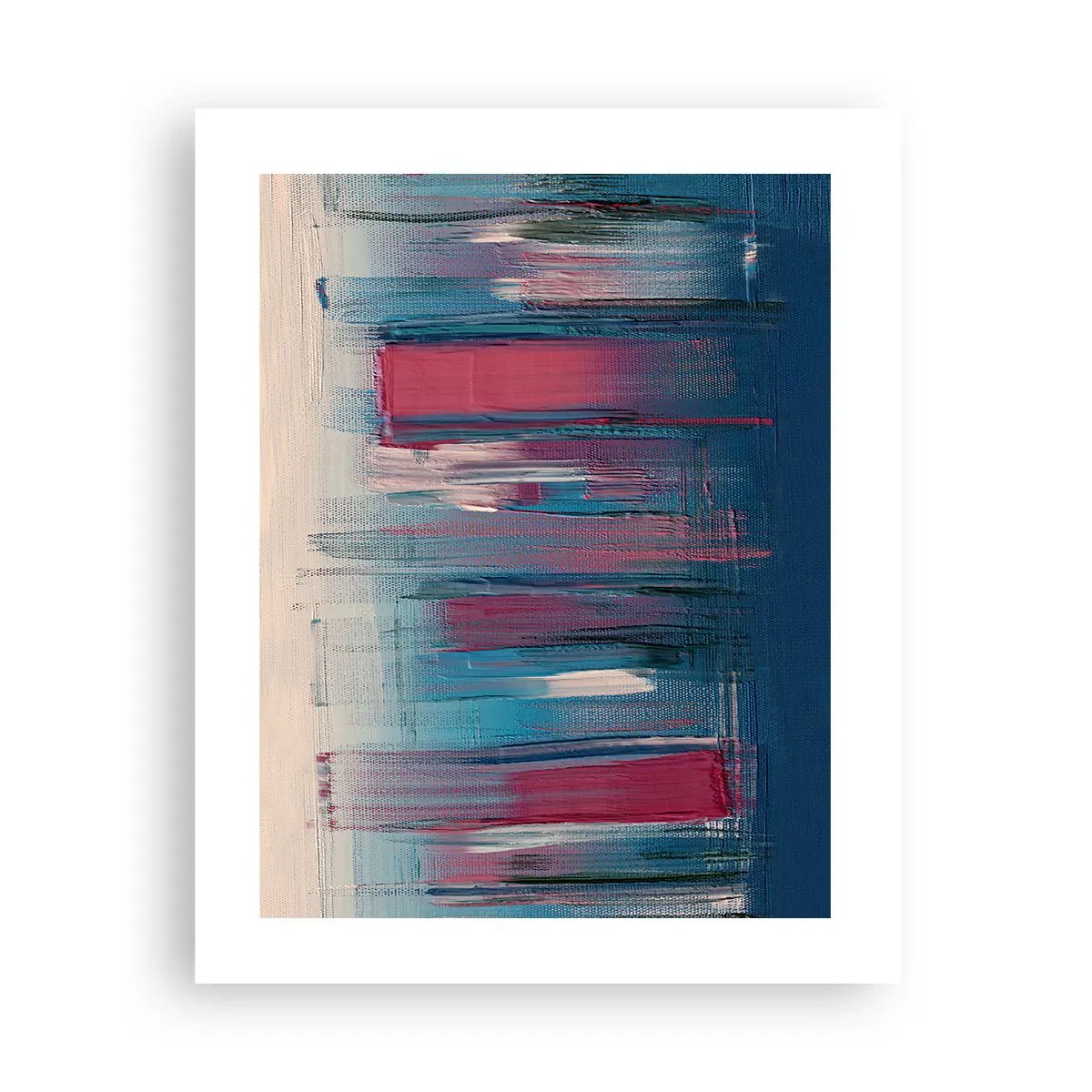 Plakát - Vertikální kompozice v modré a červené - 40x50 cm