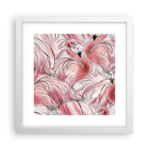 Plakát v bílém rámu - Ptačí corps de ballet - 30x30 cm