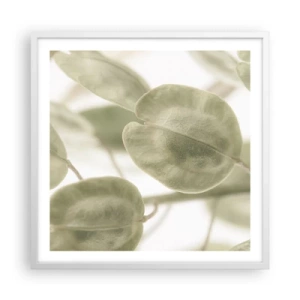Plakát v bílém rámu - Na začátku bylo listí… - 60x60 cm