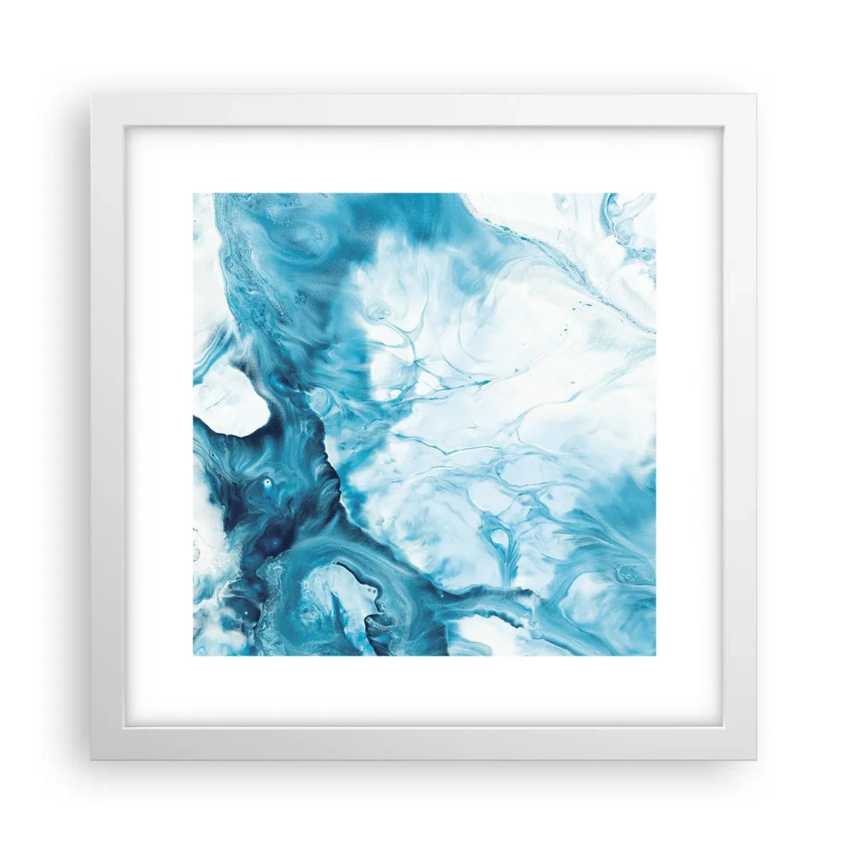 Plakát v bílém rámu - Modrý koncert - 30x30 cm